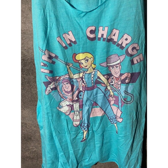 Disney Pixar Toy Story Tank Top Size L Bo Peep Buzz Woody I'm In Charge Blue - Picture 2 of 8